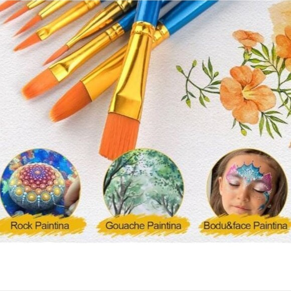 Paint Brushes 10 pieces Round Pointed Tip Artist Paintbrushes NWT - Picture 10 of 14